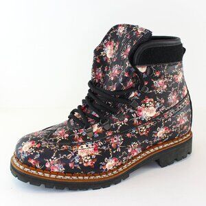 New Tabitha Simmons Leather Floral Print Boots (9 US)